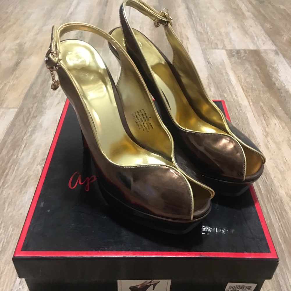 Brown and Gold Heels